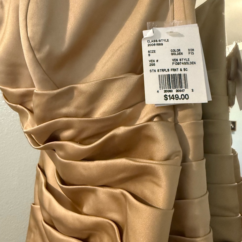 Gold Ruched Bodycon Cocktail Dress